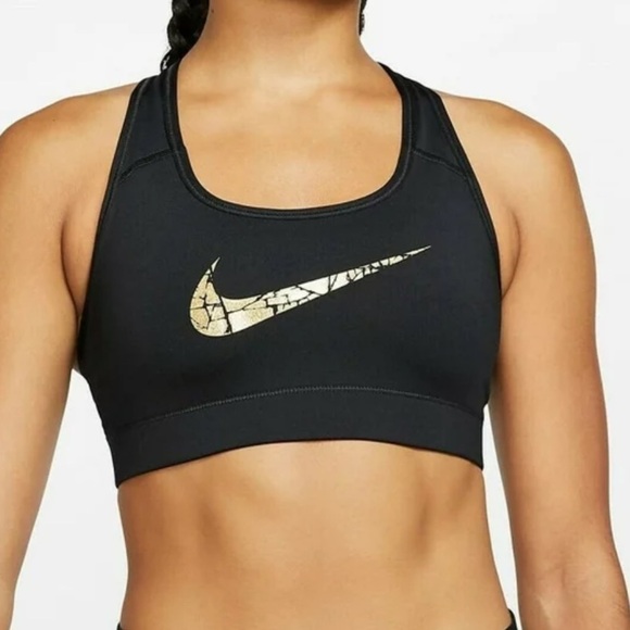 Nike Other - Nike gold swoosh sports bra